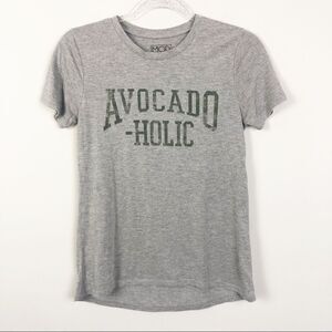 MODERN LUX | Gray Short Sleeve Avocado-Holic Graphic Tee Women’s Size XS